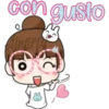 con gusto
(C