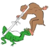 The wildlife cartoon of rabbit and frog 11