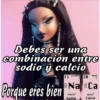 Debes ser una
combinación entre
sodio y calcio
11 22,9898
40,88
20 2
1448
858
1,55
Porque eres bien Na Ca
(Ne)3s¹
Sodio
(Rr)4s²
Calcio
892
97,8
9.97