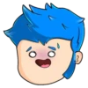 Emoji de cabelo azul 8