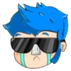 Emoji de cabelo azul 12