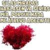 SI LAS MIRADAS
HABLASEN YA SERÍAS
MÍA, PORQUE NADA
ME ATREVO A DECIRTE