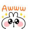 Spoiled rabbit emoji with word 8