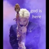 god is
here