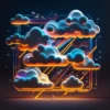Neon Clouds - sticker pack 10