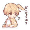 Rabbit boy sticker3 17