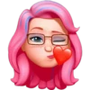 Memoji rosado y azul 2