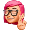 Memoji rosado y azul 12
