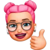 Memoji rosado y azul 16