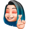 Memoji rosado y azul 22