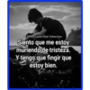 AL Otro Lado Del Silencio
Siento que me estoy
muriendo de tristeza.
Y tengo que fingir que
estoy bien.