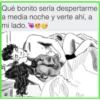 Qué bonito sería despertarme
a media noche y verte ahí, a
mi lado.