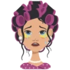 Woman in curlers 6