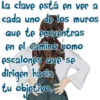 La clave está en ver a
cada uno de los muros
Que te encuentras
en el camino como
escalones que se
dirigen hacia
tu objetivo.