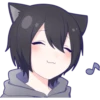 Black cat boy sticker 17