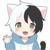 Black and white cat boy 6