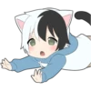 Black and white cat boy 7