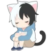 Black and white cat boy 11
