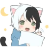 Black and white cat boy 12