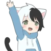 Black and white cat boy 13