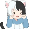 Black and white cat boy 16
