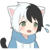 Black and white cat boy 18
