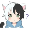 Black and white cat boy 19
