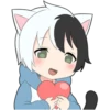 Black and white cat boy 20