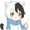 Black and white cat boy 23