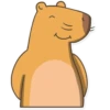 1) J