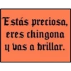 Estás preciosa,
eres chingona
y vas a brillar.