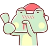 Lazynfatty - Christmas Frog :: @line_stickers 7