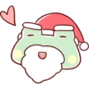 Lazynfatty - Christmas Frog :: @line_stickers 8