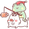 Lazynfatty - Christmas Frog :: @line_stickers 11