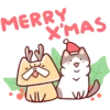 Lazynfatty - Christmas Frog :: @line_stickers 24