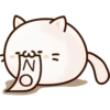 Sticker of a round and pretty cat 8