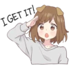 Dog girls sticker 25
