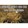 LOOKING UP AT YOU CUZ YOU LET ME DOWN