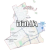 AFAT YYAN غرافة AL AZIZIYAH العزيزية THE PEARL QATAR WEST BAY DOHA Hamad Internationa Airport المطار حمد الدولي AIN KHALED عين خالد NDUSTRIAL AREA المنطقة الصناعية OLD AIRPORT المطار القديم AL THUMAMA