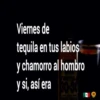 Viernes de
tequila en tus labios
y chamorro al hombro
y si, así era
