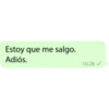 Estoy que me salgo.
Adiós.
10:28 ✓