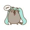 Hatsune Miku x Pusheen (GIF) 5