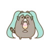 Hatsune Miku x Pusheen (GIF) 6