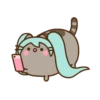 Hatsune Miku x Pusheen (GIF) 14