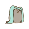 Hatsune Miku x Pusheen (GIF) 15