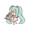 Hatsune Miku x Pusheen (GIF) 19