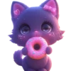 Gato comiendo Donuts🍩💞1🇵🇪Clásica 13
