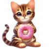 Gato comiendo Donuts🍩💞1🇵🇪Clásica 14