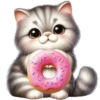 Gato comiendo Donuts🍩💞1🇵🇪Clásica 16