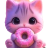 Gato comiendo Donuts🍩💞1🇵🇪Clásica 17